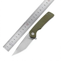 Couteau pliant EDC en acier inoxydable 14C28N avec lame en forme de pied de mouton et manche en micarta pour le camping, la chasse tactique, les activités de plein air et le bricolage