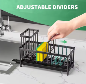 Escurridor de Cocina Metálico con Función de Drenaje, Estante Multifuncional para Esponjas y Estropajos para Uso Doméstico - Product Image 4