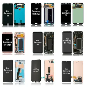 Pengganti Layar Lcd untuk Samsung, Galaxy S2 S3 S4 S5 S6 S7 S8 S9 S10 Plus S6 S7 Edge Plus Tampilan Rakitan Digitizer