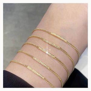Xinfly 18k Yellow Gold 0.10ct Diamond Bar Cuban Curb Link Wrist Bracelet <b>Anklet</b> - Product Image 1