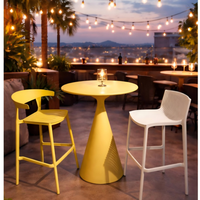 Meilleur prix - Table de pub moderne ronde en plastique pour l'extérieur, avec base en forme de cône, pour la maison, le bar, le balcon, l'extérieur