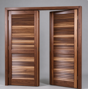 Volets intérieurs en bois de tilleul naturel, sur mesure pour la rénovation de la maison - Product Image 1