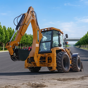 Retroexcavadora con Ruedas del Fabricante, 4WD, Cucharón de Carga de 1.2m³, Altura de Carga de 3740mm, Cargador Frontal para Trabajos Agrícolas en Terrenos - Product Image 1