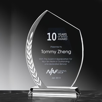 Trophées en cristal avec base, gravure laser, impression UV, vente en gros