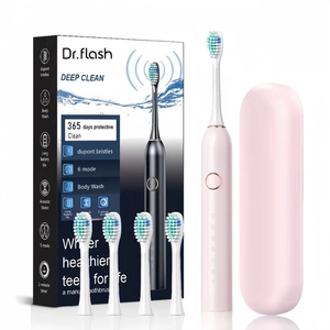 Brosse à dents électrique Dr <span class=keywords><strong>Flash</strong></span> avec lumière LED, poils doux, étanche IPX7, rechargeable - Product Image 1