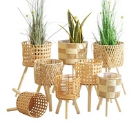 Support de fleurs tissé à la main pour salon/balcon, étagère de rangement sur pied pour plantes Pothos, exclusivement pour l'exportation transfrontalière