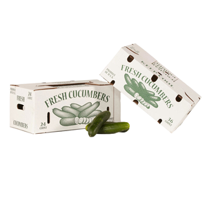 Boîte d'emballage pour concombres en carton ondulé recyclable, impression numérique flexographique personnalisée, fournisseur agricole OEM direct - Product Image 1