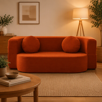 Canapé-lit modulaire multifonction en velours côtelé, mousse haute densité compressée, idéal pour appartement et chambre à coucher - Vente en gros