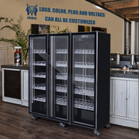 Réfrigérateur vertical commercial pour boissons, refroidissement mécanique par air, vitrine réfrigérée pour boissons avec étagères réglables