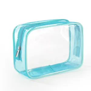 Borsa per il trucco da viaggio per la personalizzazione all'ingrosso borsa per il trucco in PVC trasparente borsa per cosmetici trasparente