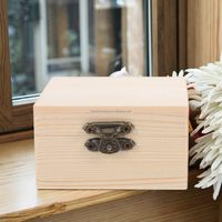 Petite boîte cadeau en bois avec logo personnalisé et finition polie pour bijoux, bricolage, articles décoratifs faits à la main