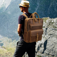 Crazy Horse cuir hommes ordinateur sac à dos ordinateur portable avec Logo étudiant sacs à dos pour Anti-vol sacs à dos voyage personnalisé Anti-vol