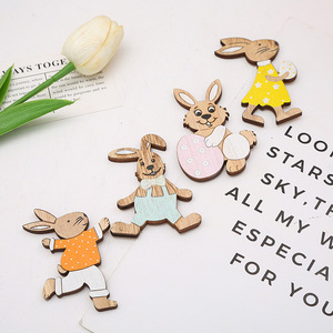 Grenzüberschreitende Oster-Neuheit: Niedlicher Hase im Europäischen Stil, Holzhandwerk als Hängedekoration, Bunte Eier, Ländliche Dekoration - Product Image 2