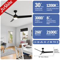 1stshine-ventilador de techo de 52 pulgadas, se adapta a cualquier habitación, ahorra espacio, con luz LED