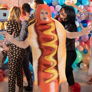 SINSEN ชุดฮอทดอกผู้ใหญ่สำหรับทุกเพศฮาโลวีนชุดแฟนซีปาร์ตี้ชุดผู้ชายผู้หญิงคาร์นิวัลคอสเพลย์ - Product Image 6