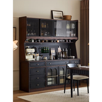 Buffet de style français, luxueux, classique, multifonctionnel, durable, en chêne rouge massif, gain de place, pour la cuisine et la salle à manger