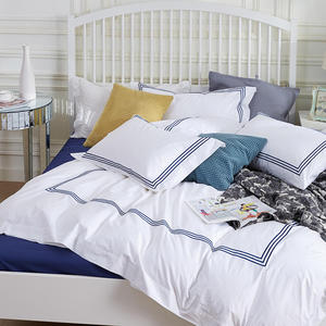 Drap de lit brodé en 100% coton, ensemble de literie, belle couleur blanche, vente en gros - Product Image 4