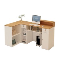 Comptoir de caisse commercial moderne en bois avec tiroir verrouillable, bureau de réception, salon de beauté, logo personnalisé, bureau durable