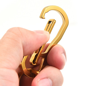Titan thép không gỉ nhiệm vụ nặng nề Carabiner Keychain nhanh chóng phát hành móc khóa chất lượng cao kinh doanh phụ kiện móc khóa - Product Image 5