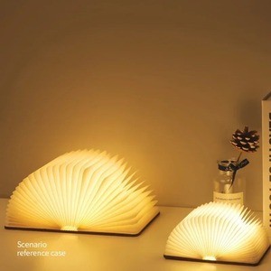 LED Wooden Book Lamp Creative USB Foldable <b>Reading</b> <b>Light</b> Children Birthday Holiday Gift Bedroom <b>Bedside</b> Decoration Night <b>Light</b> - Product Image 1