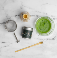Accessoires avec logo personnalisé, outils traditionnels de la cérémonie du matcha, 6 pièces, bol en verre à matcha japonais, fouet en bambou, ensemble cadeau de matcha