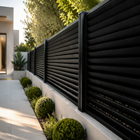Panneaux de clôture verticaux en aluminium modernes, clôture de jardin pour l'intimité, clôture extérieure pour propriétés résidentielles, mur de clôture de propriété