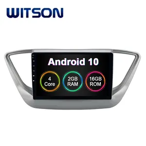 Player de dvd para carro witson, android 10.0, gps para hyundai verna accent solaris 2017 2018, construído em 2gb de ram 16 monitor do carro do flash gb
