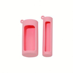 Étui à rouge à lèvres en silicone rose de qualité alimentaire, portable, résistant aux chutes, avec porte-clés, pour baume à lèvres et brillant à lèvres, avec boucle métallique - Product Image 1