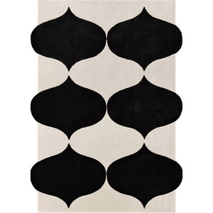 Tapis marocains géométriques modernes de style luxe léger, en laine de Nouvelle-Zélande, noir, grand, pour salon, tissés à la main, fabriqués à la machine - Product Image 5