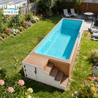 Piscine hors sol en fibre de verre, jacuzzi extérieur personnalisé, spa pour couples, moderne, avec fenêtre, cour, petite piscine de resort