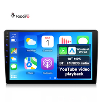 Lecteur MP5 pour voiture Podofo 2 Din 10'' avec CarPlay/Android Auto sans fil, autoradio avec écran tactile IPS, stéréo de voiture BT, OEM, vente en gros d'usine