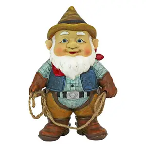 Custom Resin Craft Funny Country Cowboy Garden Gnomes Figurines Outdoor Decoration