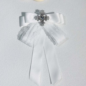 <span class=keywords><strong>Broche</strong></span> en fer style coréen modèle LM74 pour femme, épingle de col professionnelle, décoration en nœud papillon en tissu dentelle - Product Image 6