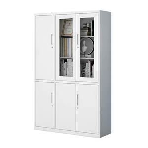 Office Steel 2 Doors Filing Cabinet Metal Storage Cupboard With Adjustable Shelf Double-door Documents And File Cabinet