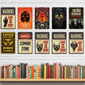 डार्क डेंजर मेटल साइन चेतावनी ज़ोंबी टिन साइन्स बार पब क्लब डेंजर जोन आयरन ब्रांड के लिए हॉरर पोस्टर वॉल आर्ट सजावट को वैयक्तिकृत करें - Product Image 1