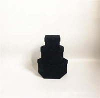 Coffret en velours de haute qualité, combinaison de formes multiples, ensemble de 3 pièces, boîte cadeau d'anniversaire, boîte à fleurs en velours pour la Saint-Valentin