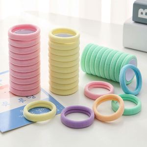IStapromo Gifts Hot Sale 100PCS Black Hair Ties Seamless Cotton Thick Black Hair Band Elastic Hair Tie No Damage Ponytail Holder - Product Image 3