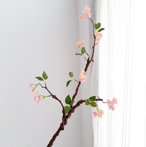 Branche artificielle de cerisier sauvage bleu clair, branche flexible à écorce rugueuse avec petites fleurs, décoration florale style ferme - Product Image 3