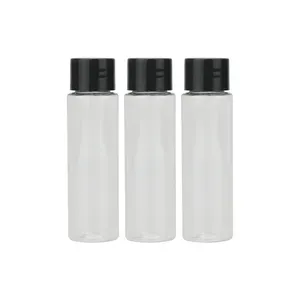 زجاجات بلاستيكية شفافة زجاجات بلاستيك بغطاء أسود