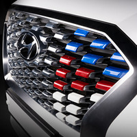 KORLOT Grille de calandre avant tricolore moderne de luxe en ABS pour Hyundai Palisade 2023, décoration extérieure de voiture
