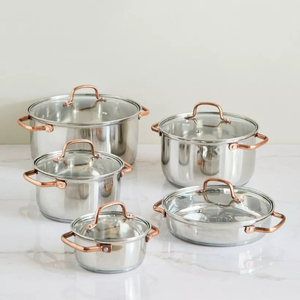 Juego de Ollas de Aluminio Moderno de Primera Calidad, 6 Piezas, Antiadherente, con Tapas de Vidrio, Apto para Lavavajillas, en Caja de Regalo, Colección de Cocina - Product Image 4