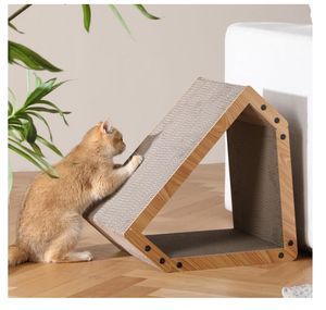 <span class=keywords><strong>FUKUMARU</strong></span> Cat Scratcher House Design en carton confortable Chatons sûrs et sécurisés Lit écologique pour chats - Product Image 4