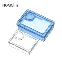 NOMOY PET, nuevo cuenco de alimentación antiescape transparente azul blanco con comedero suplementario para reptiles
