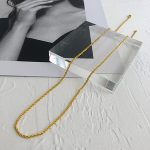 GOODLUCK Vente en gros Collier Hip Hop en acier inoxydable plaqué or 14k 18k, style Câble Franco et Chaîne torsadée - Product Image 6