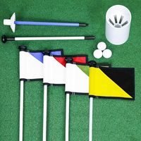 Portable Double Face 3ft Golf Flagstick Hole Cup Set Backyard Putting Green Driving Range Practice Tapis de frappe à deux sections