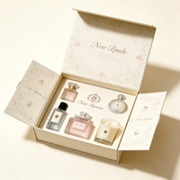 Boîte magnétique de luxe pour parfum à double ouverture, gaufrage à chaud doré, design élégant à double ouverture, emballage haut de gamme pour parfum en carton