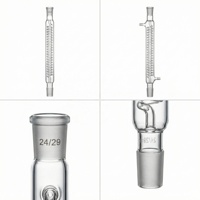 Condenseur Graham en verre borosilicaté transparent 100 ml avec tube interne spiralé pour distillation par reflux – Équipement de laboratoire de chimie scientifique