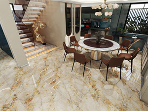 Azulejos de Cerámica para Piso y Pared Decorativos para Sala de Estar de Villas de Lujo, Antideslizantes, con Patrón de Piedra, 600x1200mm, para Vestíbulo y Escalera - Product Image 3