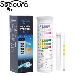 Kit de bandelettes de test <span class=keywords><strong>d</strong></span>'<span class=keywords><strong>eau</strong></span> <span class=keywords><strong>d</strong></span>'aquarium Seaoura SR-902 7 en 1, 65 pièces, testeur de qualité de l'<span class=keywords><strong>eau</strong></span> <span class=keywords><strong>pour</strong></span> aquarium <span class=keywords><strong>d</strong></span>'<span class=keywords><strong>eau</strong></span> <span class=keywords><strong>douce</strong></span> et <span class=keywords><strong>d</strong></span>'<span class=keywords><strong>eau</strong></span> salée - Product Image 1