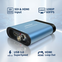 Tarjeta Capturadora de Video UC3300HS 1080P 60Hz 3G-SDI HDMI a USB 3.0 con Salida en Bucle para Conmutador Profesional y Caja de Transmisión en Vivo